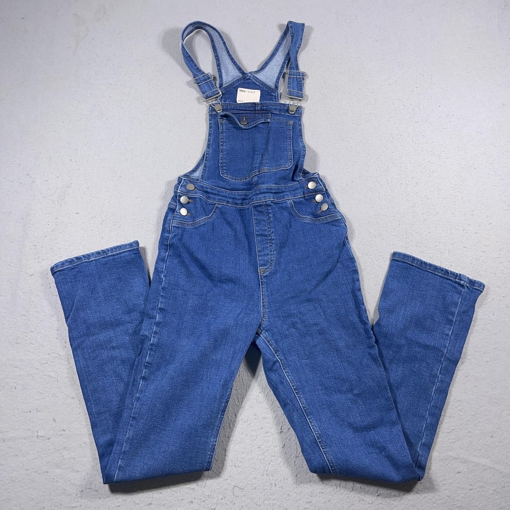 ASOS Denim Overalls Women UK8 US 4 Blue Adjustable‎ Straps Full Length Pockets